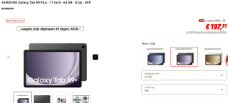 Samsung Galaxy Tab A9 Plus 11 inch 64GB Wifi Grijs voor €197,51 bij de Media Markt