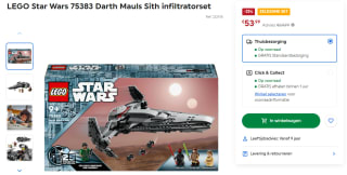 LEGO Star Wars 75383 Darth Mauls Sith infiltratorset voor €53,99 bij Smyths Toys