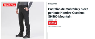 Pantalón de montaña para Hombre Quechua SH500 Mountain por 29.99€
