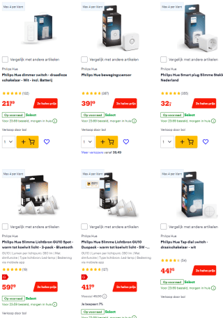 2e aan halve prijs op Philips Hue bij Bol
