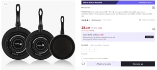 Fagor Optimax set de sartenes 20 + 24 + 28 cm por 25,33€ (cuenta nueva por 15,19€)