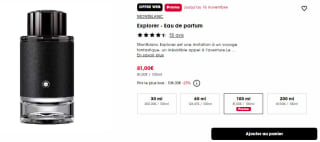 Eau de parfum Montblanc Explorer - 100ml à 81€