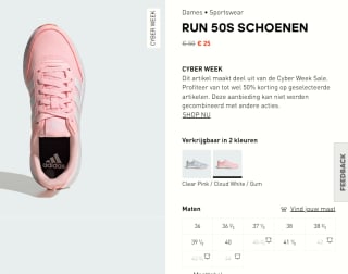 Adidas Run 50s Sneakers Dames voor €25 bij Adidas