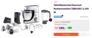 Tefal Masterchef Gourmet Keukenmachine QB516D voor €169 bij iBood