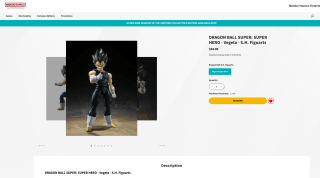 Figura DRAGON BALL SUPER: SUPER HÉROE Vegeta S.H. por solo 31,79€