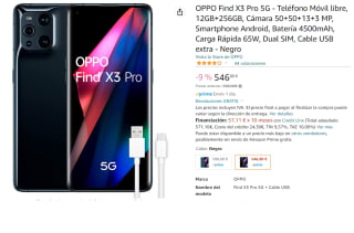 OPPO Find X3 Pro 5G 12GB+256GB por 546.8€