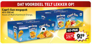 Capri-Sun Megapak met 40 stuks voor €9,99 bij Kruidvat