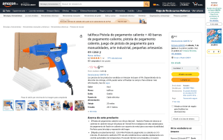 Pistola de pegamento caliente con 40 barras por 6,99€