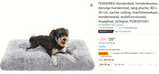 FEANDREA Pluche hondenbed 80x50cm voor €16,79 bij Amazon
