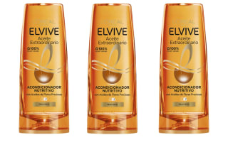 Pack 3 L'Oréal Paris - Elvive Acondicionador Nutritivo Aceite Extraordinario para Pelo Seco, 300 ml por 6.11€