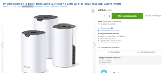 TP-Link Deco S7 AC1900 Whole Home Mesh Wi-Fi System (3-Pack) voor €78,83 bij Max ICT