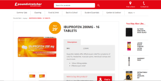 Ibuprofen 200mg - 16 Tablets - £0.29