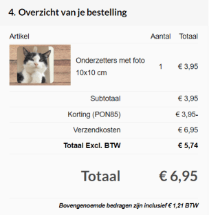 6 onderzetters met eigen afbeeldingen voor €7,95 bij Fotocadeau