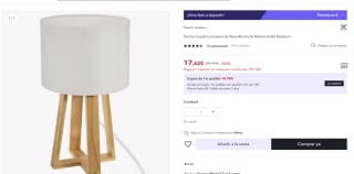 Factory Cuadros Lámpara de Mesa Blanca de Madera Estilo Moderno por 17,62€ (cuenta nueva por 10,57€)