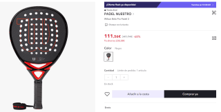 Pala Wilson Bela Pro 2 por 111,56€ (cuenta nueva por 101,56€)