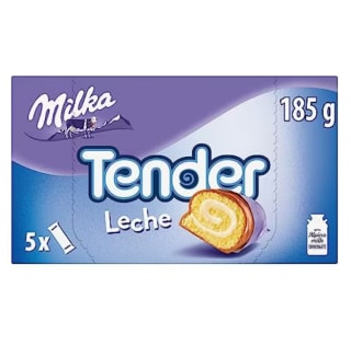 Milka Tender Barritas de Bizcocho con Relleno de Leche y Cubierto de Chocolate con Leche de los Alpes 5 x 37g a solo 1,72€