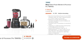 Ninja Keukenmachine Detect Power Pro voor €179,10 na inschrijving nieuwsbrief