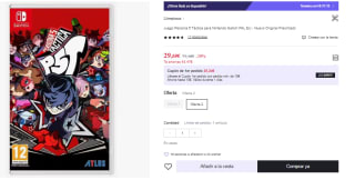 Juego Nintendo Switch Persona 5 - Tactica por 29.69€ (Cuenta Nueva 19.69€)