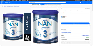Fórmula Infantil NAN® 3 L Comfortis 800g X3 Unidades por solo $26.190