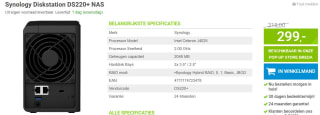 Synology Diskstation DS220+ NAS voor €299 bij megekko
