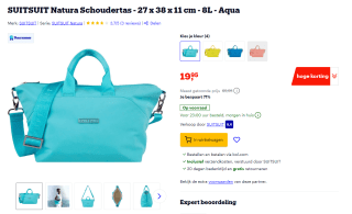 Suitsuit Natura Schoudertas 8L voor €19,95