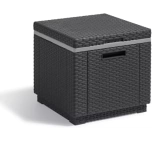 Mesa Cubo Nevera para Exterior Resina con Acabado ratán Plano 42x42x41cm Grafito por solo 40,56€