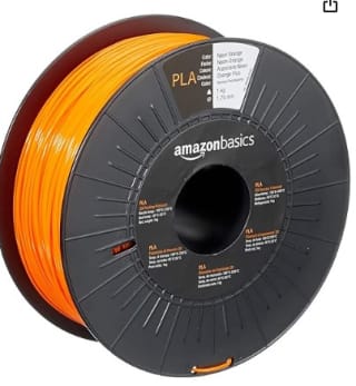 Amazon Basics - Filamento para impresora 3D, (PLA), 1.75 mm, 1 kg, naranja neón por 12,42€