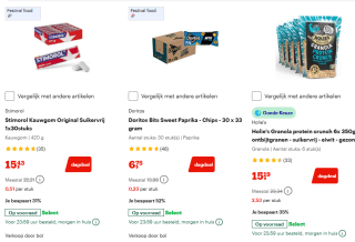 Tot 55% korting op snacks en snoep bij Bol