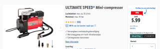 ULTIMATE SPEED® Mini-compressor max. 10 bar voor €5,99 in de Lidl webshop