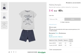 Pijama Tazmania por 3€
