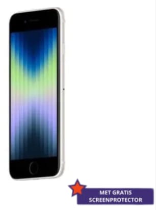 Apple iPhone SE (2022) - 128GB - Wit met screenprotector voor €499 bij Azerty