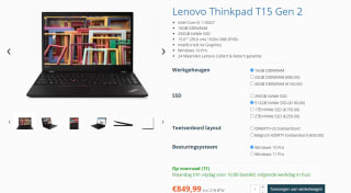 Lenovo ThinkPad T15 - 20W400R2MH voor €849,99 bij Laptopcentrale