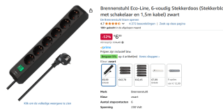 brennenstuhl Eco-Line Stekkerdoos voor €6,99 bij Amazon