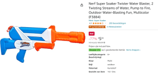 NERF SuperSoaker Twister - voor €5,99 bij Amazon