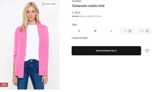 Chaqueta de cuello chal pra Mujer Cortefiel por 11.99€