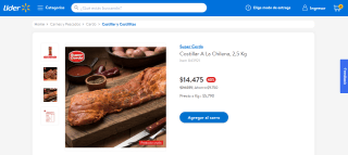 Costillar a la Chilena Super Cerdo de 2,5 Kg por $14.475