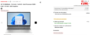 HP 15-fd0006nb 15,6" laptop voor €299 bij Media Markt