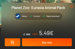 Planet Zoo: Eurasia Animal Pack voor €5,49 bij Instant Gaming
