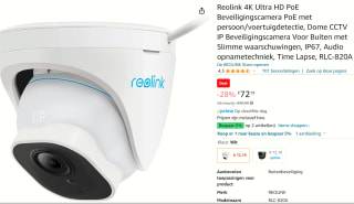 Reolink RLC-833A - 8MP PoE Turret IP camera voor €72,19 bij Amazon