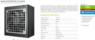 DeepCool PX1000P power supply unit 1000 W voor €139 bij Megekko