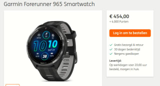Garmin Forerunner 965 zwart voor €454 + 4.000 ING rentepunten