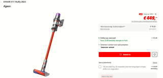Steelstofzuiger Dyson V11 Fluffy voor €449 bij de MediaMarkt