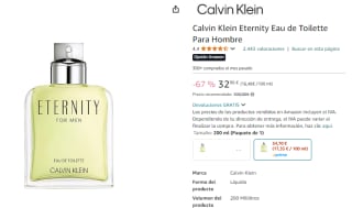 Calvin Klein Eternity Eau de Toilette Para Hombre 200ml por 32,96€