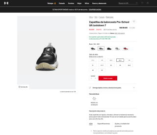 Zapatillas Under Armour GS Lockdown 7 Niños por solo 21,22€