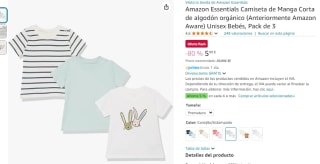 3 Camiseta de Manga Corta de algodón orgánico bebes por 5,90€