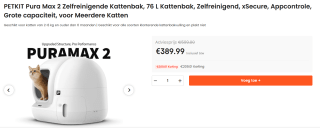 PETKIT Pura Max 2 - Automatische Kattenbak voor €389,99 bij Ochama