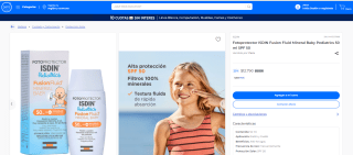 Fotoprotector Isdin Fusion Fluid Mineral Baby SPF 50 de 50 ml por $12.790