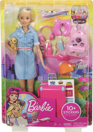 Barbie pop en Travel Set met Puppy, Bagage & 10+ Accessoires voor €15,99 bij Amazon NL