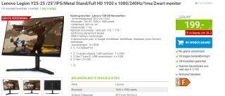 Lenovo Y25-25 - LCD-monitor voor €199 bij Megekko