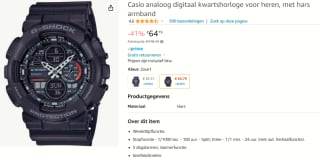 Casio analoog digitaal kwartshorloge voor €64,79 bij Amazon